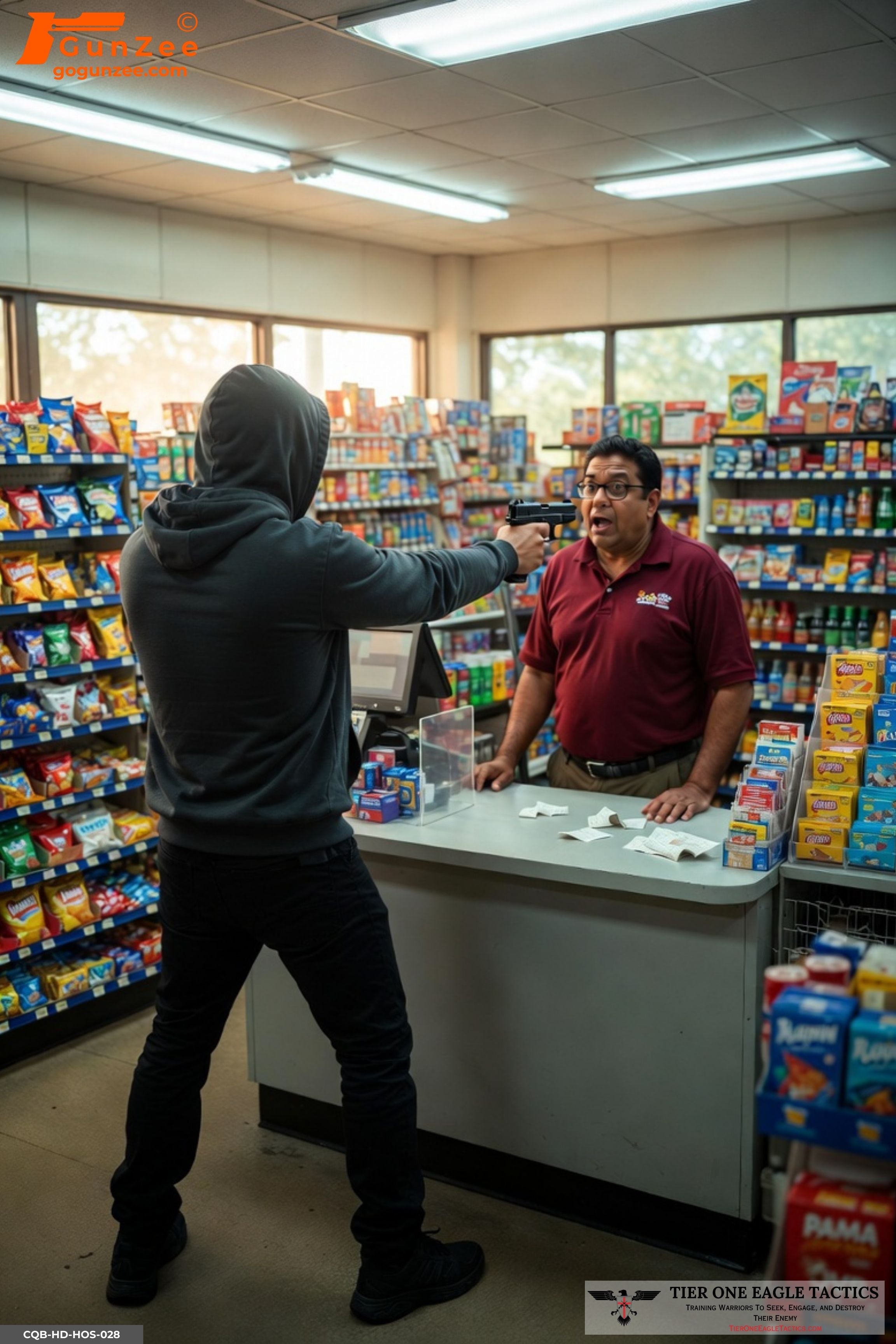 Convenience Store Counter Robbery – Close-Range Threat Recognition Shooting Target