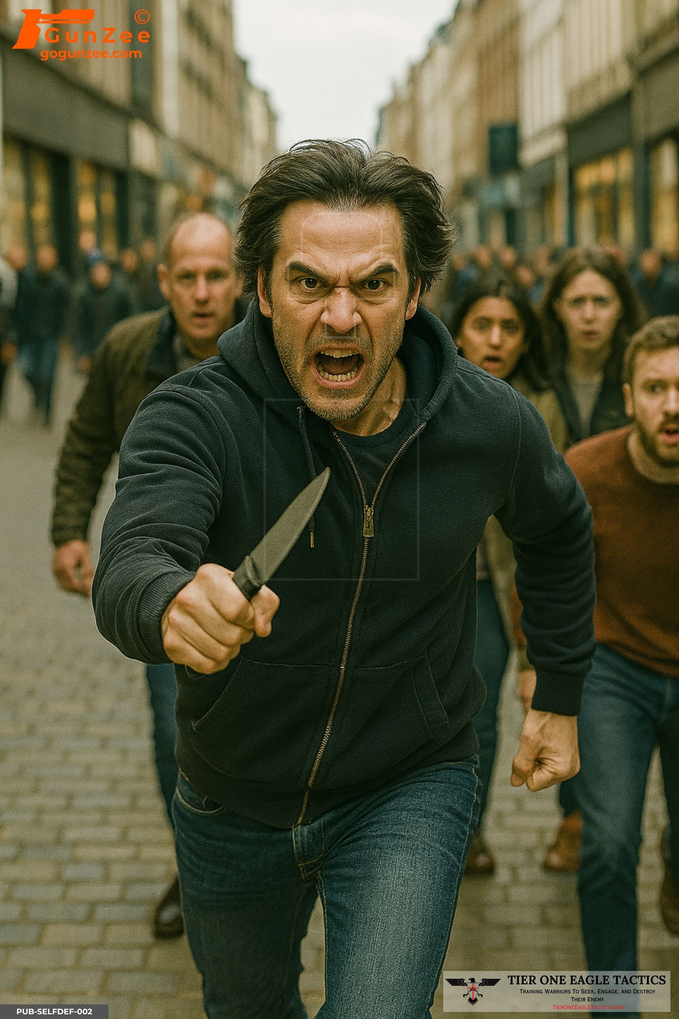 Advancing Crowd Knife Assault Shooting Target