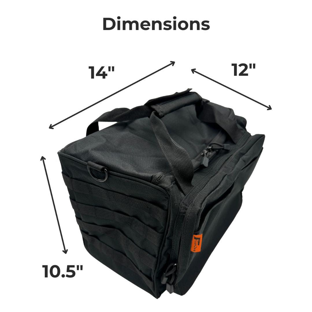 Heavy Duty Range Bag – 600D Ballistic Nylon Shooting Gear Bag with Padded Compartments, Customizable Dividers & Ample Storage for Firearms, Ammo & Accessories — alternate view