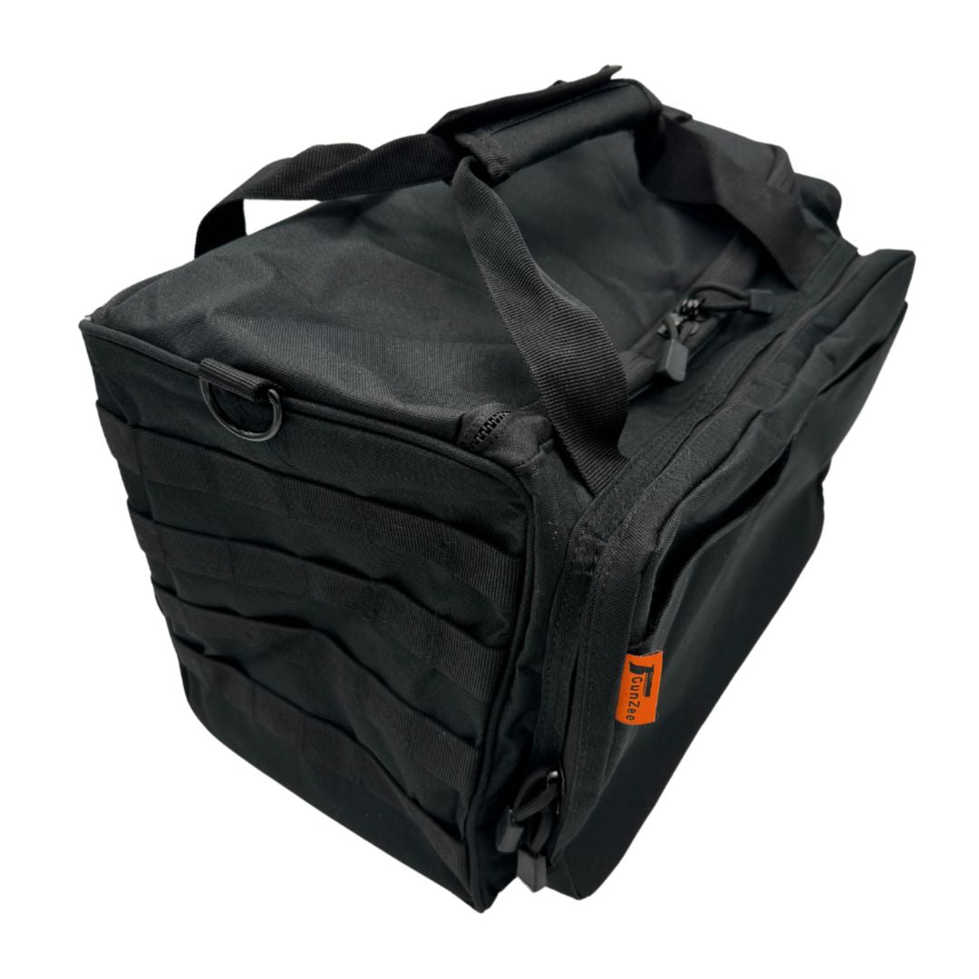 Heavy Duty Range Bag – 600D Ballistic Nylon Shooting Gear Bag with Padded Compartments, Customizable Dividers & Ample Storage for Firearms, Ammo & Accessories