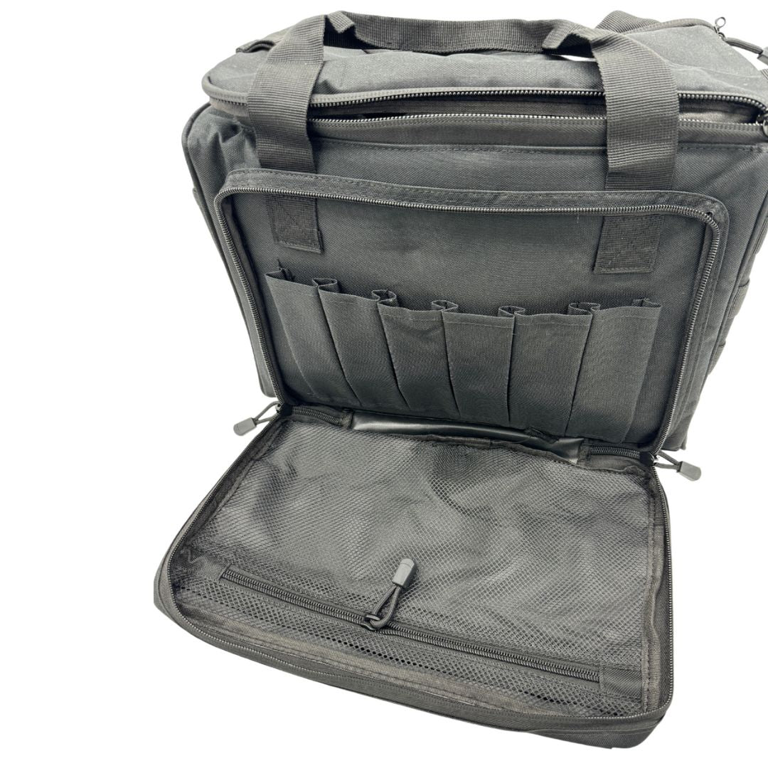 Heavy Duty Range Bag – 600D Ballistic Nylon Shooting Gear Bag with Padded Compartments, Customizable Dividers & Ample Storage for Firearms, Ammo & Accessories — image 8