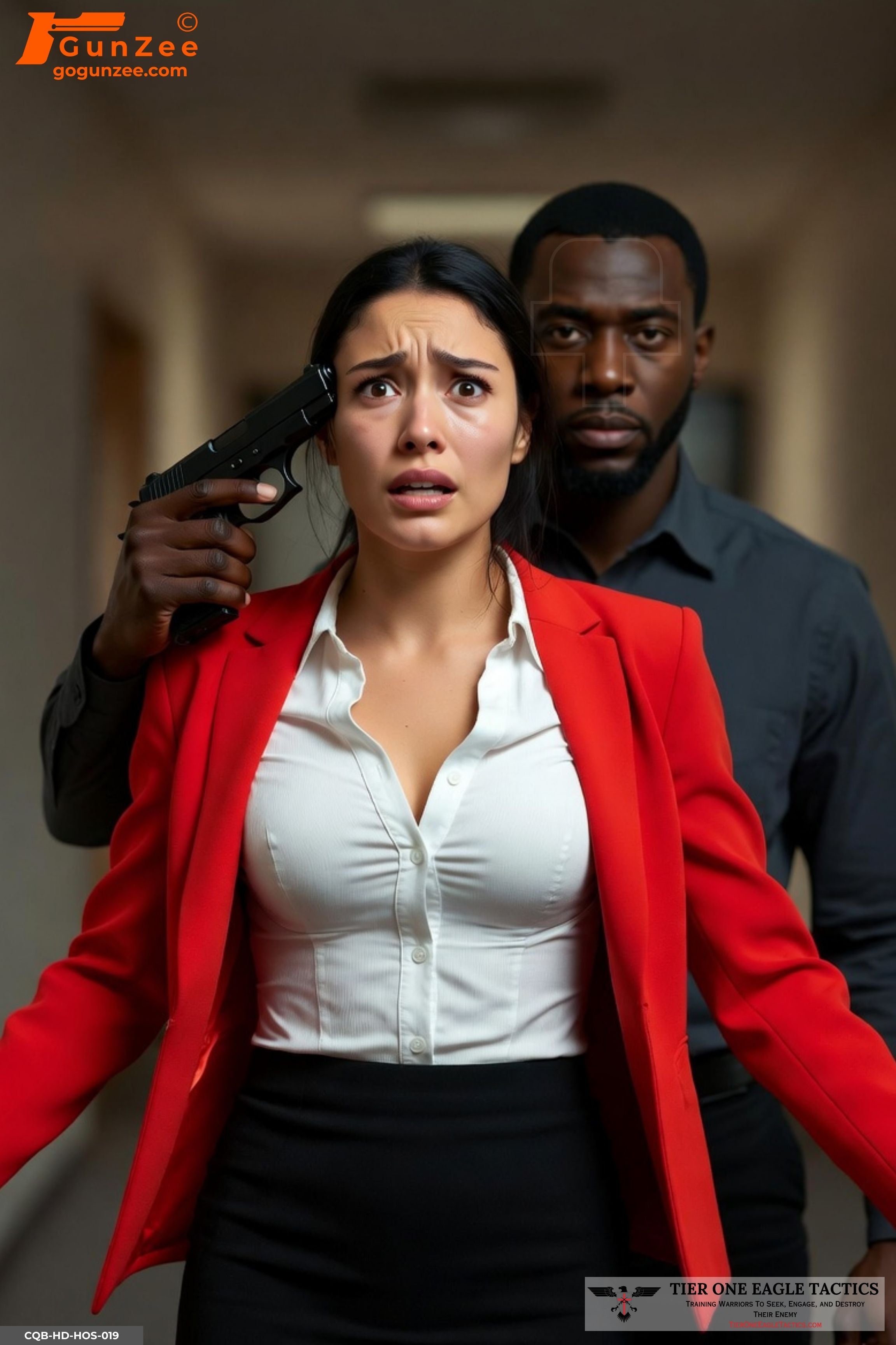 Corridor Hostage Control with Rear Gunman Shooting Target