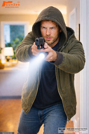 Armed Intruder with Flashlight Home Defense Shooting Target