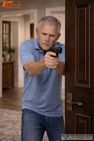Interior Doorway Armed Male Home Defense Shooting Target