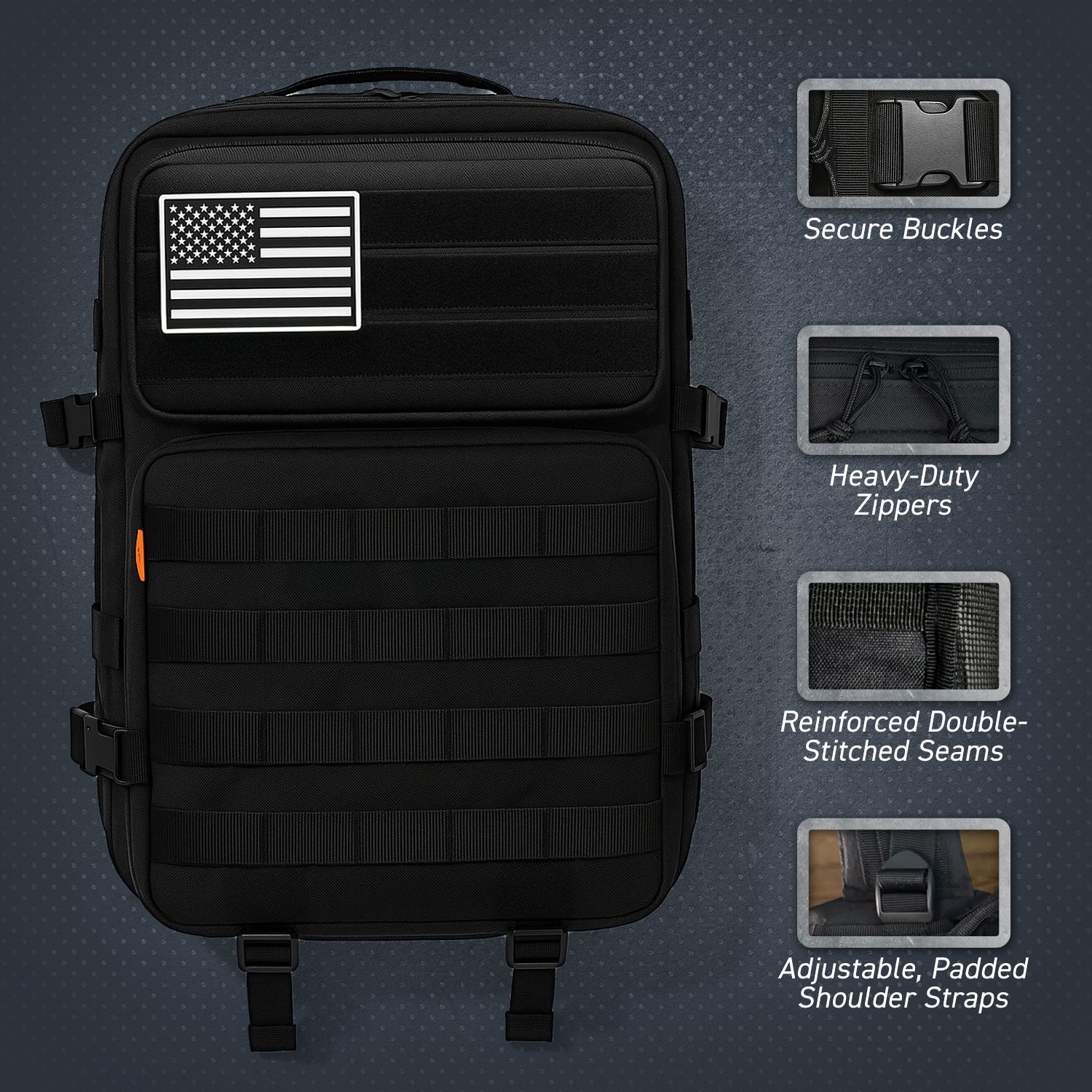 40L Tactical MOLLE Backpack – Bug-Out, Range, Hunting, Hiking, and Military Pack