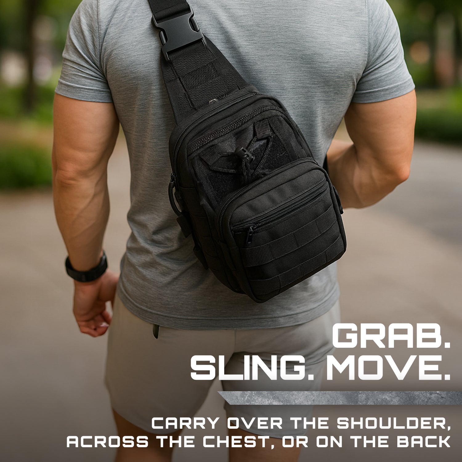 Heavy Duty Tactical Sling Backpack – Water-Resistant MOLLE Single-Strap Pack with Multiple Compartments for Military, Hiking & Outdoor Gear