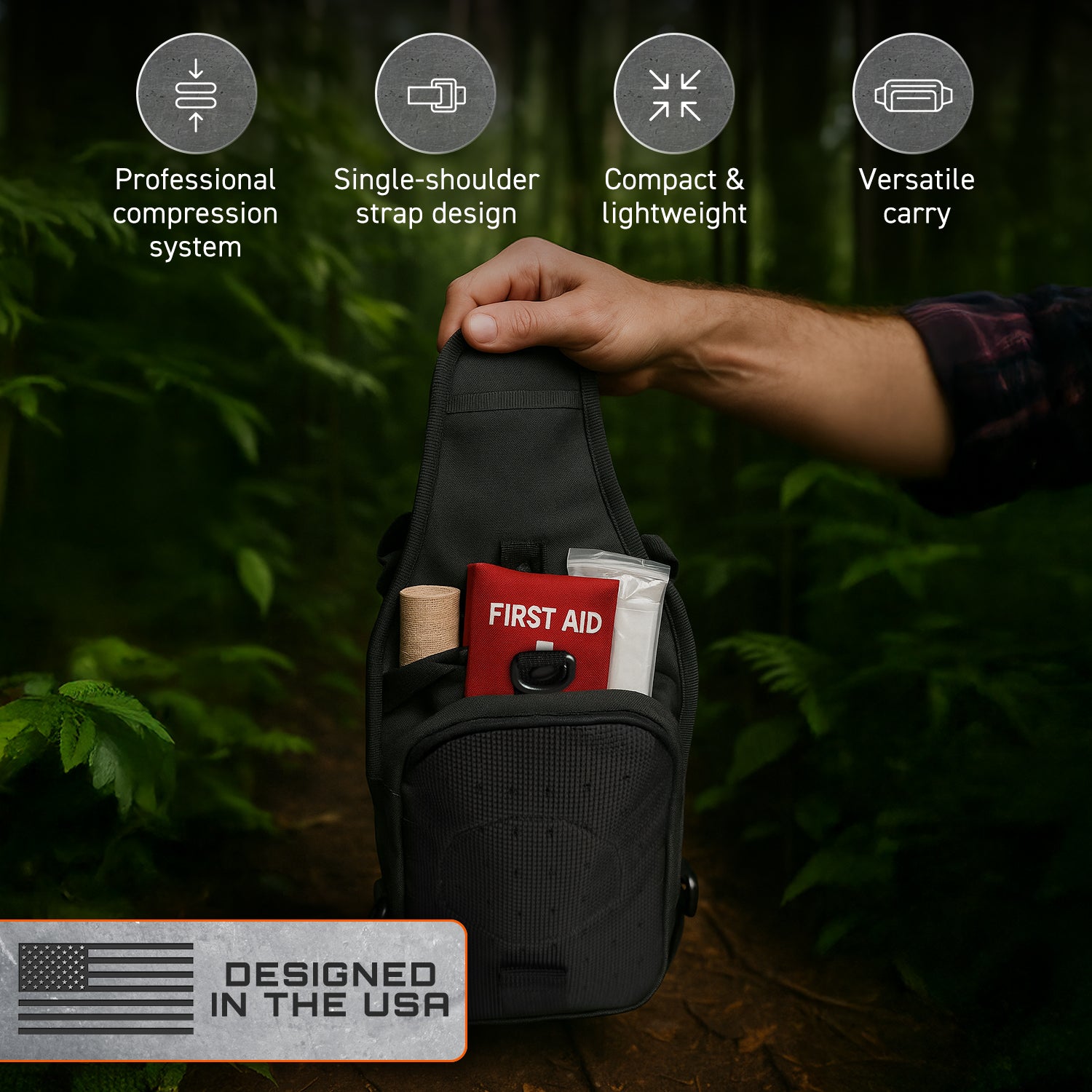 Heavy Duty Tactical Sling Backpack – Water-Resistant MOLLE Single-Strap Pack with Multiple Compartments for Military, Hiking & Outdoor Gear