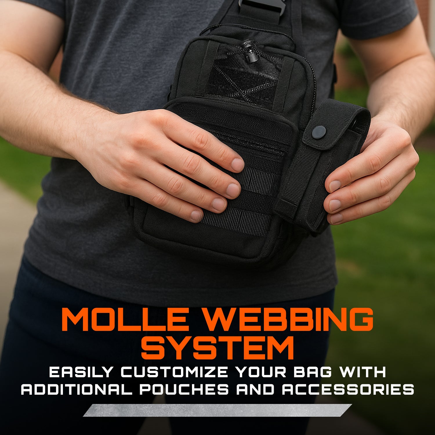 Heavy Duty Tactical Sling Backpack – Water-Resistant MOLLE Single-Strap Pack with Multiple Compartments for Military, Hiking & Outdoor Gear