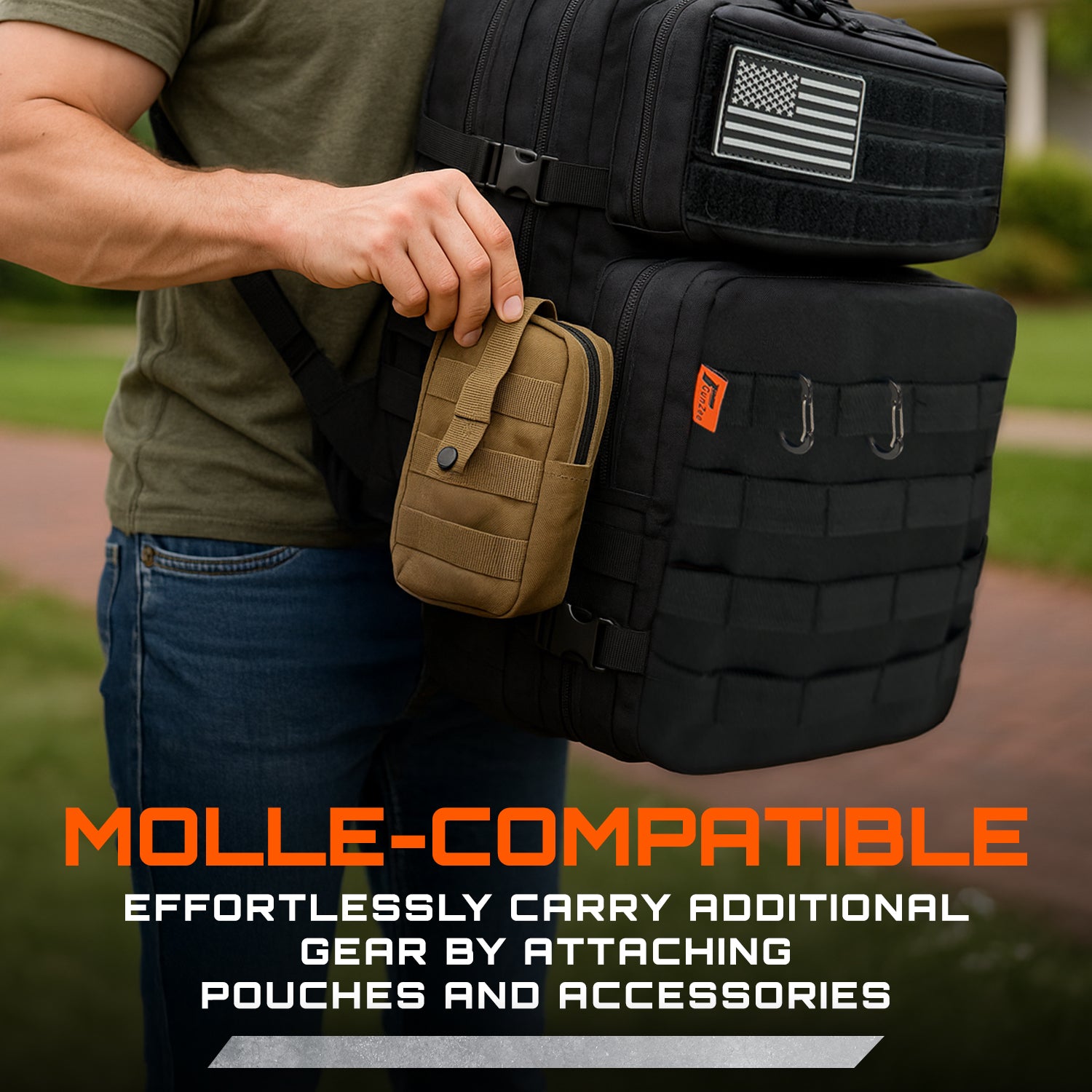 40L Tactical MOLLE Backpack – Bug-Out, Range, Hunting, Hiking, and Military Pack