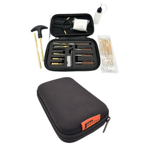 Handgun Cleaning Kit – Compact 16-Piece Pistol Cleaning Set with Brass Rods, Brushes, Jags, Patches & Zippered Case for .22 to .45 Caliber