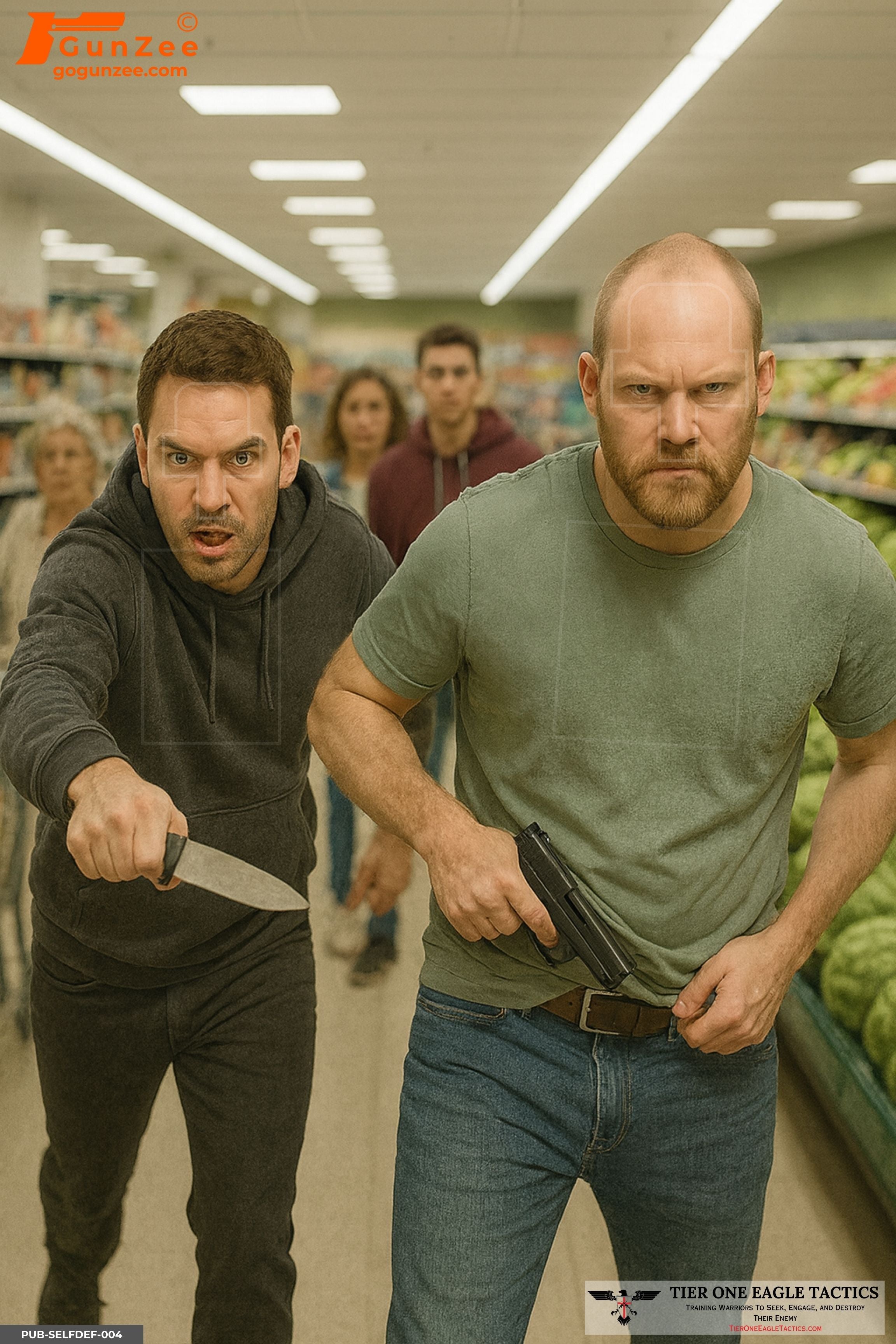 Grocery Aisle Dual-Threat Confrontation Shooting Target