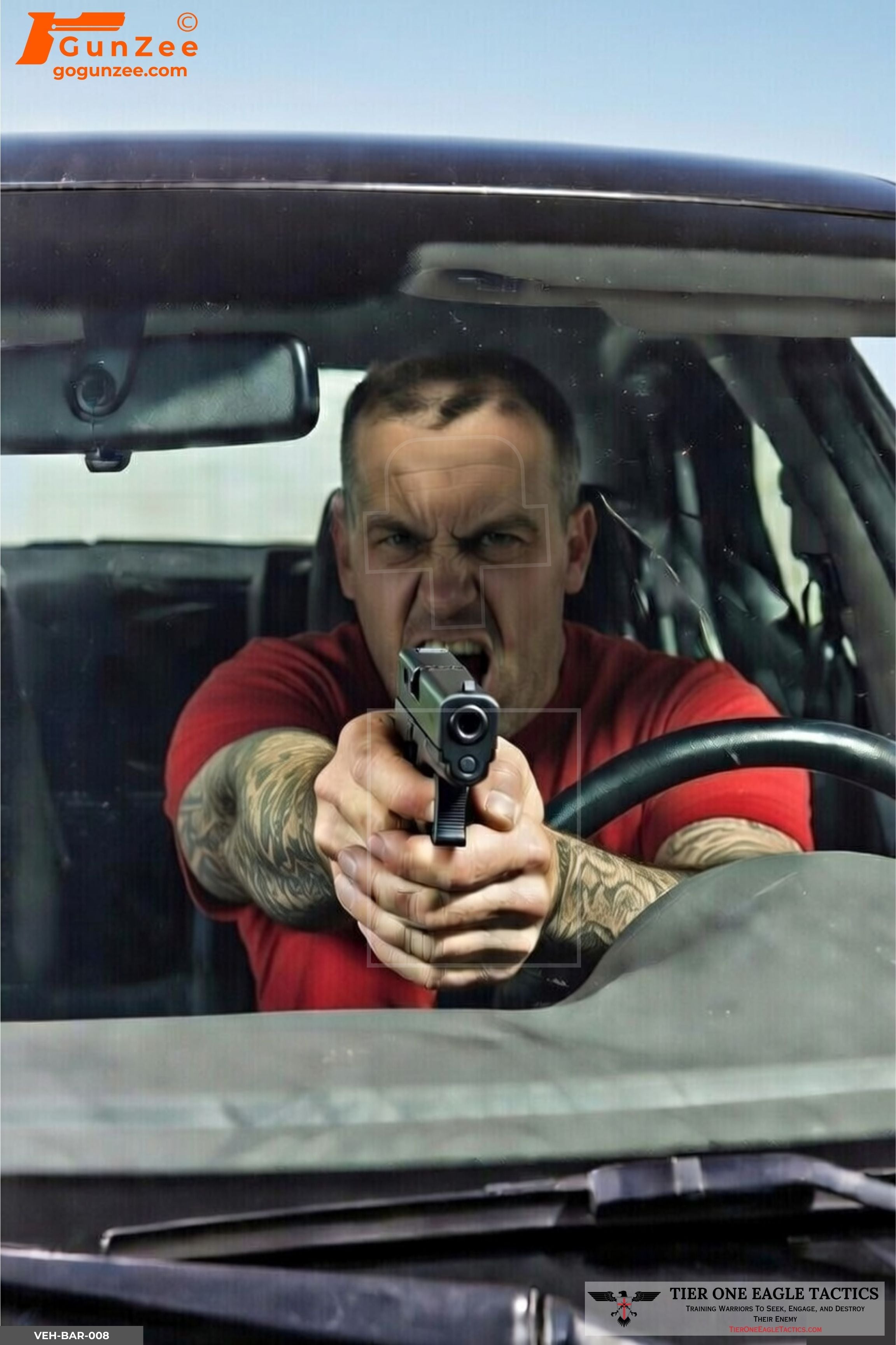 Vehicle Barrier Windshield Gunman Engagement Shooting Target