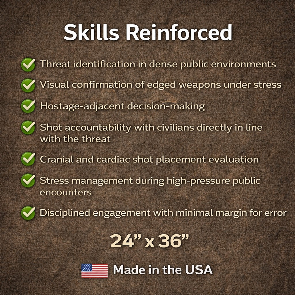 Crowded Street Knife Threat Shooting Target